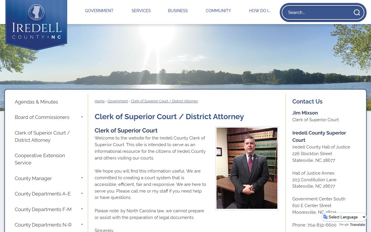 Iredell County Clerk of Superior Court official county page