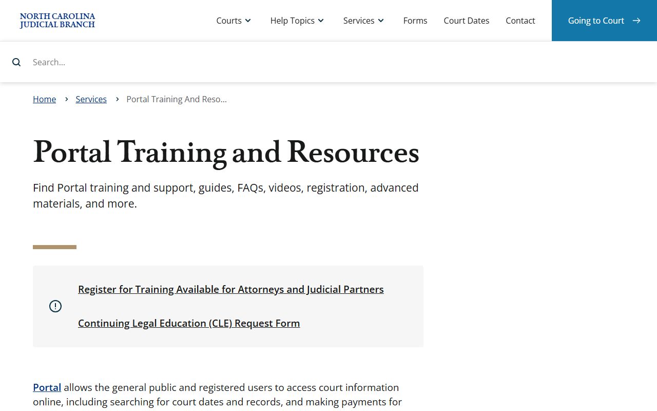 Iredell County court records Portal training resource