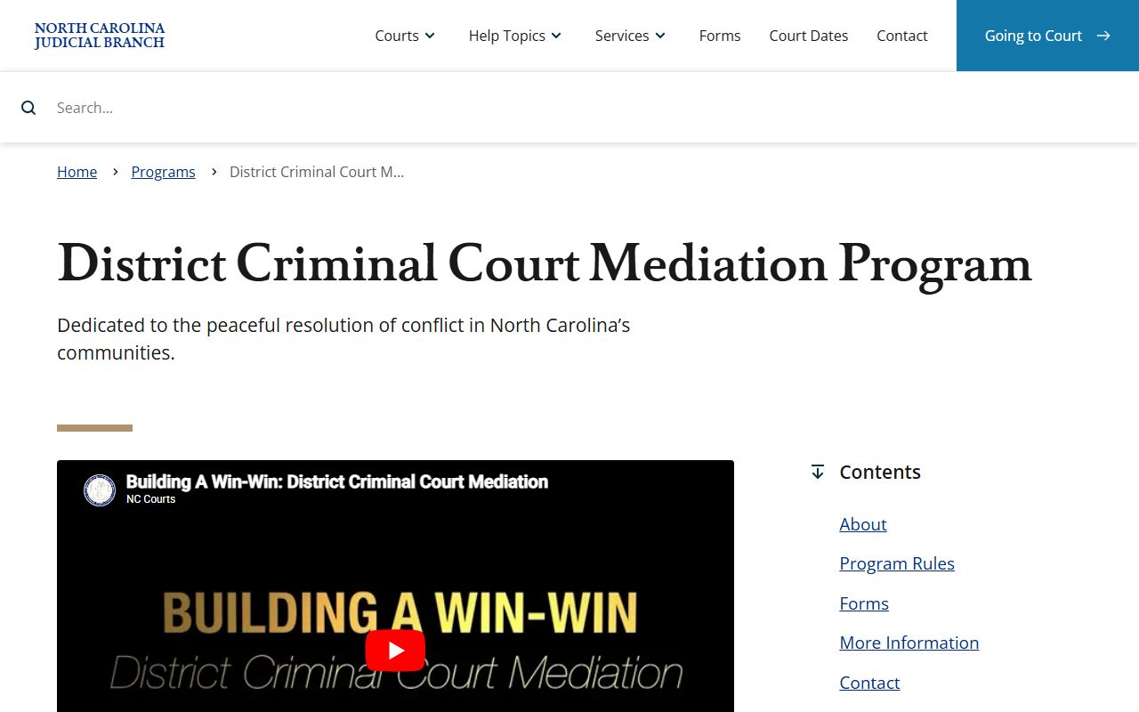 Iredell County District Court criminal mediation records