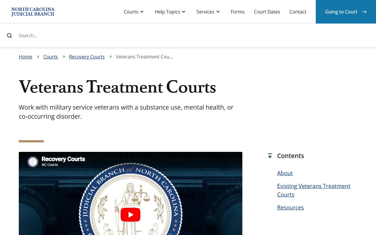 Iredell County Superior Court records and Veterans Treatment Court