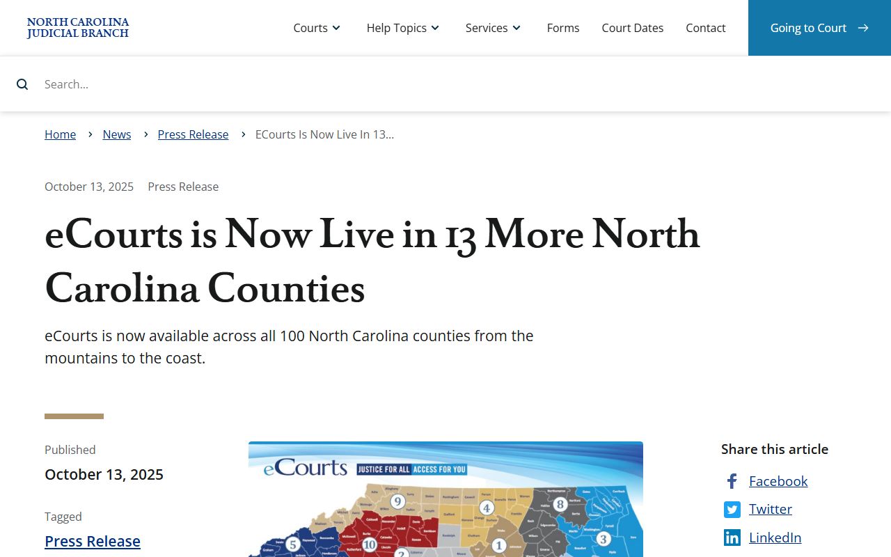 Iredell County court records eCourts go-live notice