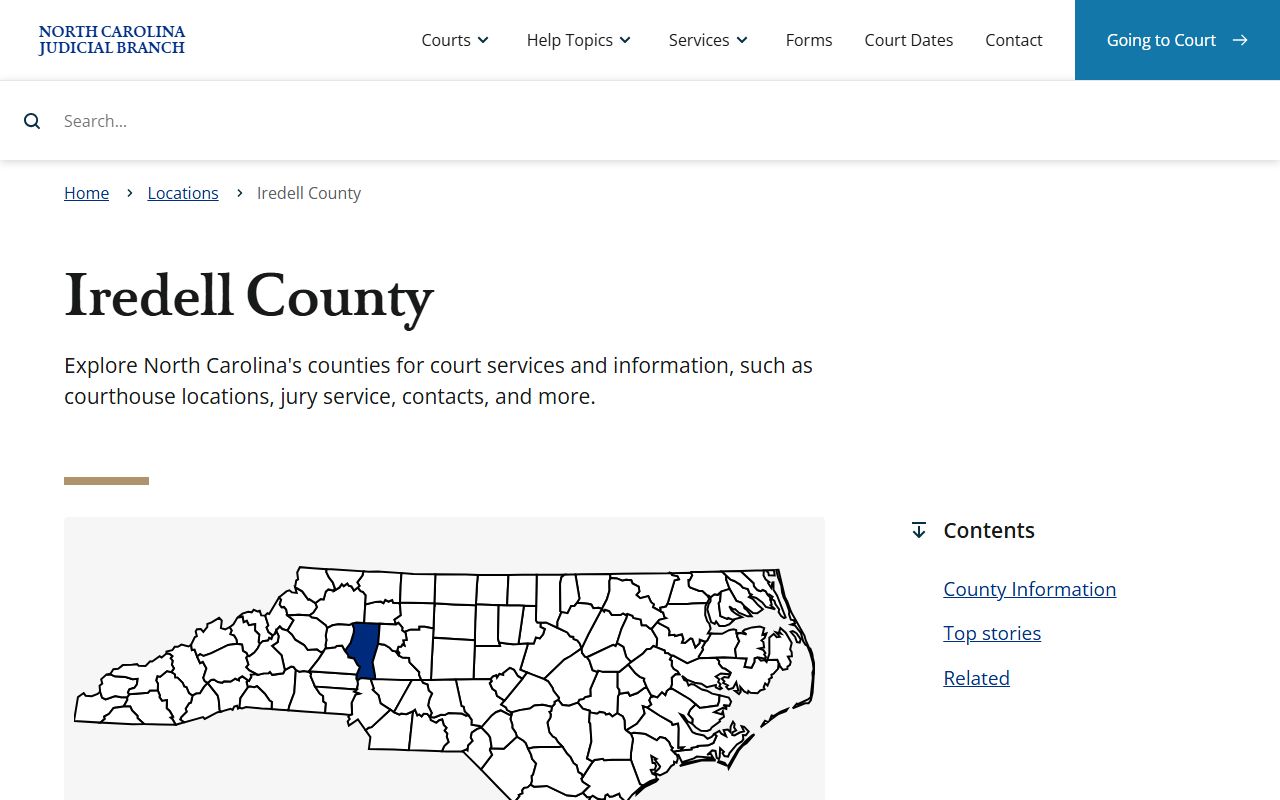 Iredell County court records NC Judicial Branch county page