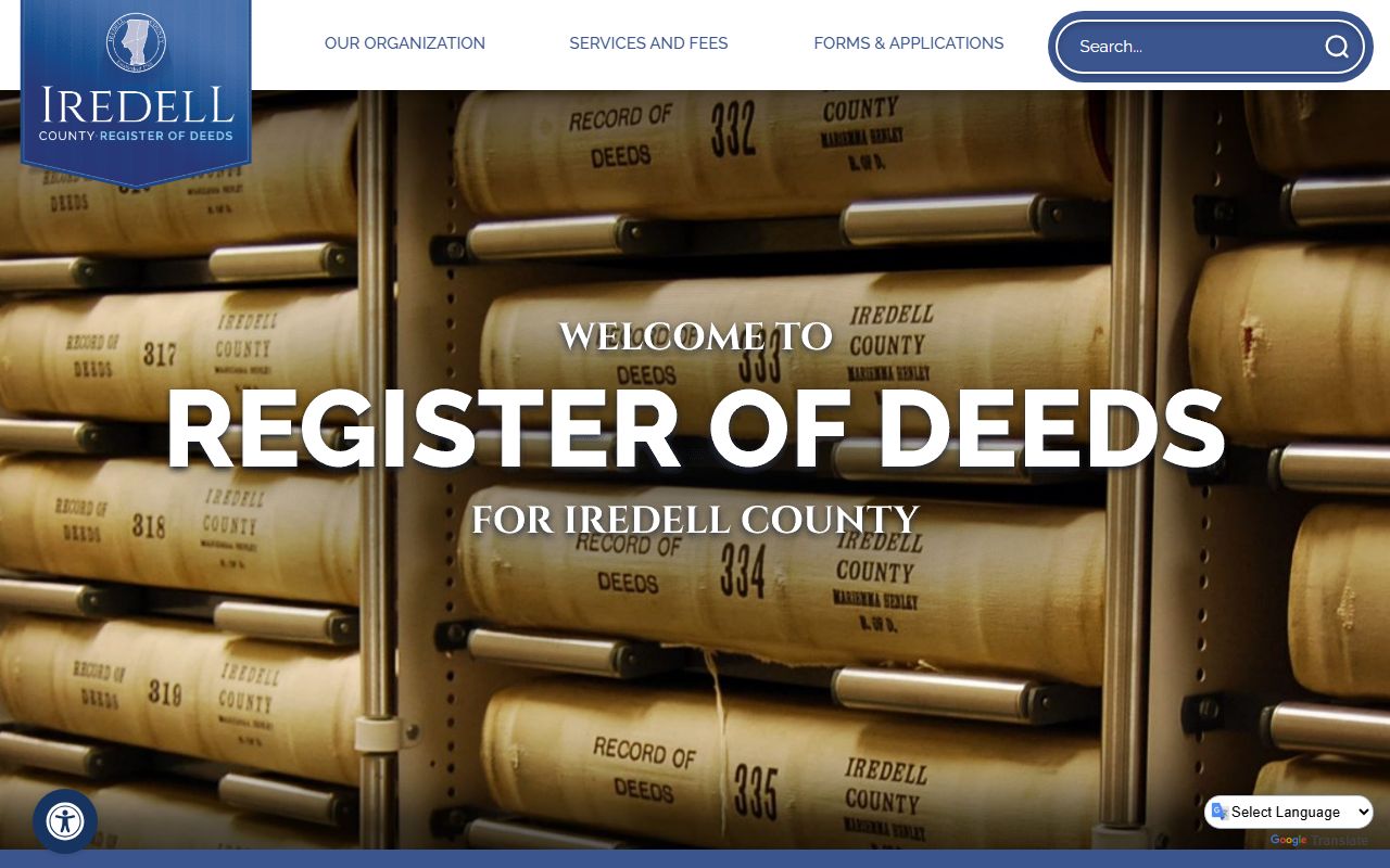 Iredell County marriage records Register of Deeds office page