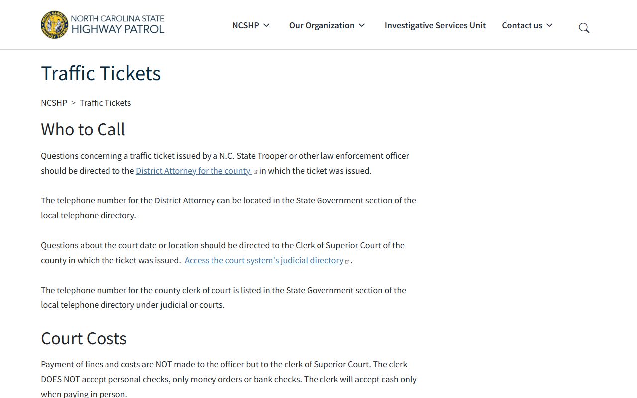 Iredell County traffic court records State Highway Patrol payment guidance