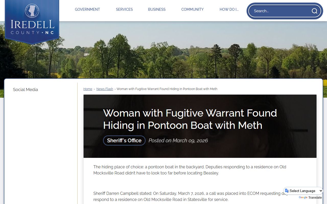Iredell County warrant records fugitive warrant arrest news