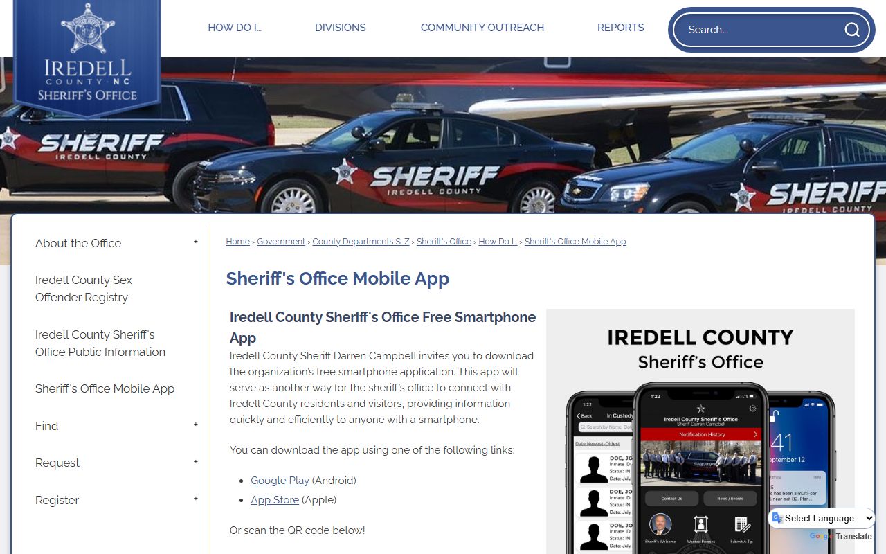 Iredell County warrant records sheriff mobile app wanted persons